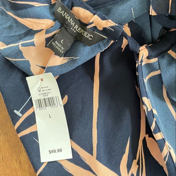 Banana Republic Floral Tropical Tie Tank Top NWT L - Picture 9 of 11